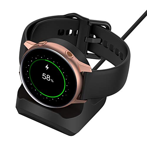 Ständer für Galaxy Watch 4/Watch 4 Classic/Watch 3 41mm 45mm/Active 2 40mm 44mm, Rutschfester Silikon-Ladestation-Halter, Ladegerät-Halterung mit integriertem Kabelführungsschlitz für Samsung Watch von MENEEA