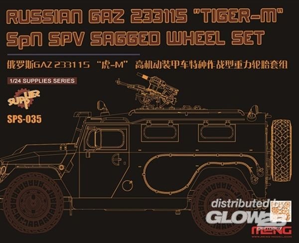 Russian GAZ 233115 Tiger-MSPN SPV Saged wheel Set (Resin) von MENG Models