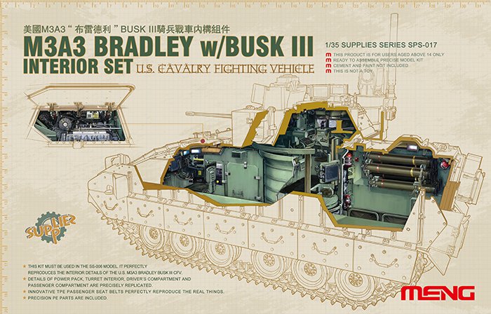 U.S.Cavalry Fighting Vehicle M3A3 Interior Set von MENG Models