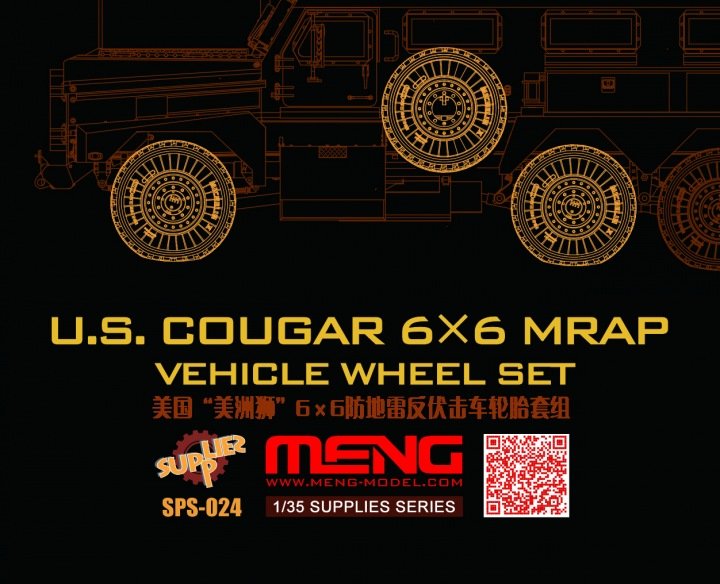 U.S.Cougar 6x6 MRAP Vehicle Wheel Set von MENG Models