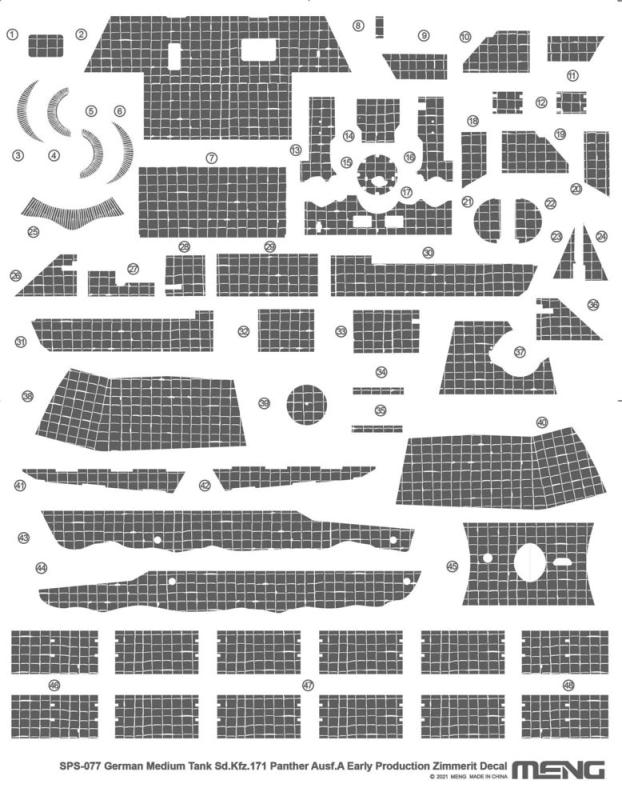Zimmerit Decal - German Medium Tank Sd.Kfz.171 Panther Ausf.A Early Production Zimmerit Decal - German Medium Tank Sd.Kfz.171 Panther Ausf.A Early Production von MENG Models