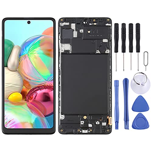 MENGHONGLLI OLED-LCD-Bildschirm für Samsung Galaxy A71 SM-A715 (6,39 Zoll) Digitalisierer Vollbaugruppe mit Rahmen (schwarz) von MENGHONGLLI