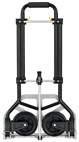 MERCATOOLS Faltbare Sackkarre, 100 kg, Stahl und Aluminium, höhenverstellbar von 76-98 cm, einfache Lagerung, PP+TPR-Räder Ø175 mm von MERCATOOLS