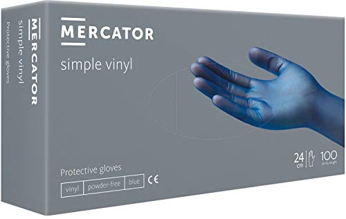 Mercator Vinylhandschuhe SIMPLE VINYL, puderfrei, Blau, Größe: XL - 100 Stück von MERCATOR MEDICAL