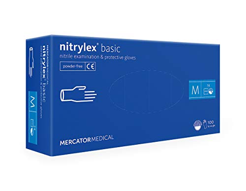 Nitrylex Nitrilhandschuhe Untersuchungshandschuhe Puderfrei 100 Stück Blau Größe XL von MERCATOR MEDICAL