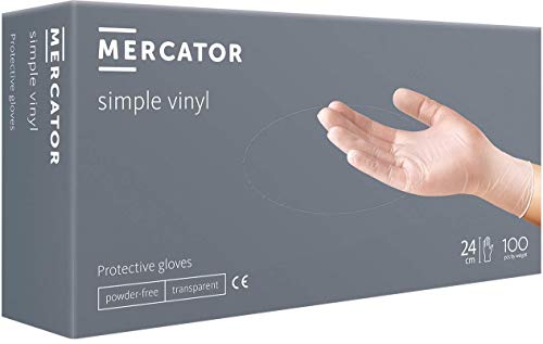 Vinylhandschuhe MERCATOR SIMPLE VINYL - Größe M - Einmalhandschuhe - puderfrei - latexfrei - Schutzhandschuhe - 100 Stück von MERCATOR MEDICAL