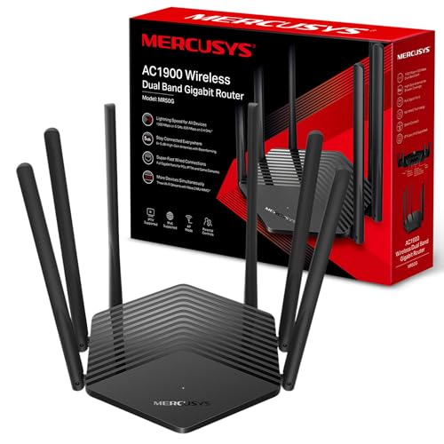 MERCUSYS AC1900 Wireless MU-MIMO+ Dual Band Gigabit Router, Wi-Fi Geschwindigkeit bis zu 1300 BPS/5 GHz + 600 Mbps/2,4 GHz, unterstützt Elternsteuerung, Guest Wi-Fi (MR50G) von MERCUSYS
