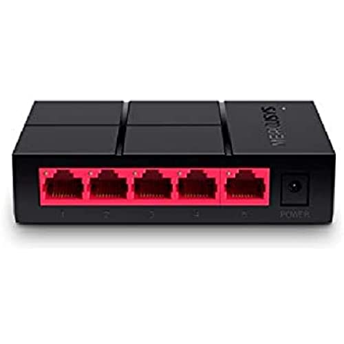 MERCUSYS MS105G 5-Port Gigabit Netzwerk Switch bis 2000 MBit/s, RJ-45 Anschlüsse LAN Switch, Auto-MDI/MDIX, Lüfterlose Ruhe, Lug-und-Play, Automatische Geschwindigkeits- und Duplexanpassung von MERCUSYS