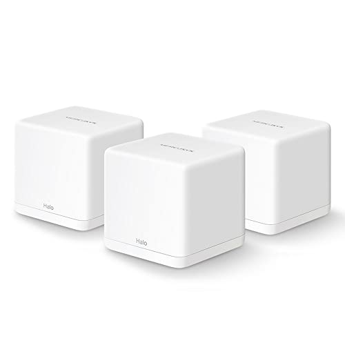 MERCUSYS - Halo H30G (3-Pack) AC1300 WLAN-Mesh-System für den ganzen Haushalt, 2 Gigabit-Ports, Abdeckung bis zu 320 m², Anschluss bis zu 100 Geräte, Halo H30G(3-Pack) von MERCUSYS