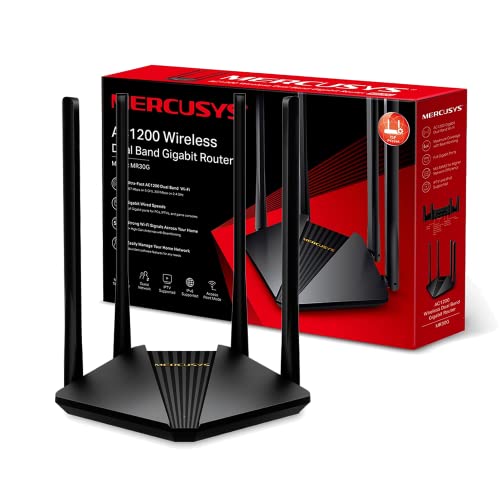 Mercusys MR30G Wireless Router Gigabit Ethernet Dual-Band (2.4 GHz / 5 GHz) Black von MERCUSYS