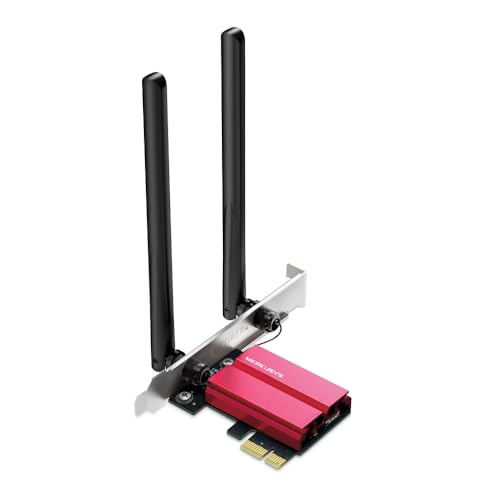 Mercusys TP-Link MA86XE V2 PCIe Adapter AXE5400Mbps Wi-Fi 6E Bluetooth 5.3, Chipsatz Intel Wi-Fi 6E, WPA3, MU-MIMO, OFDMA, WiFi PC, Tri-Band-Geschwindigkeit, unterstützt Windows 10, 11 von MERCUSYS