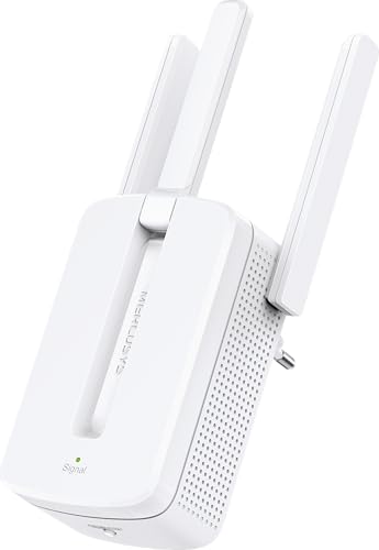 Mercusys MW300RE WLAN-Verstärker-Repeater, 2.4GHz WLAN bis zu 300Mbps, 3 x Externe Antennen, LED-Lichtsignal, MIMO-Technologie, WPS-Taste, Wandmontage von MERCUSYS