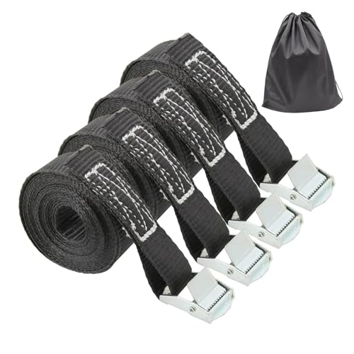 Zurrgurte, 1100lb Zurrgurte Zurrgurt Auto RV Motorrad Fahrrad mit Metallschnalle Abschleppseil Starke Ratsche for Frachtpäcktasche Kajak,Logistische Zurrgurte(4pcs with Bag) von MERHOVO