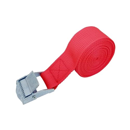 Zurrgurte, 2M Ladungsgurte mit Schnallen-Zurrgurt for Motorrad, Auto, Fahrrad, Metall-Abschleppseil, starker Ratschen-Befestigungsgurt for päcktaschen,Logistische Zurrgurte(1x Red) von MERHOVO