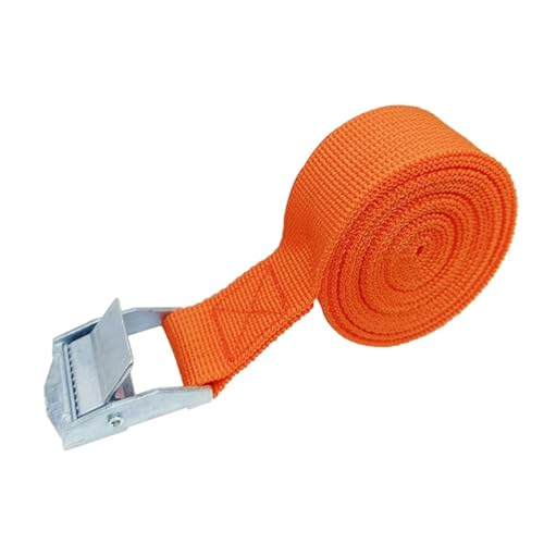 Zurrgurte, 4M Ladungsgurte mit Schnallen-Zurrgurt for Motorrad, Auto, Fahrrad, Metall-Abschleppseil, starker Ratschen-Befestigungsgurt for päcktaschen,Logistische Zurrgurte(1x Orange) von MERHOVO