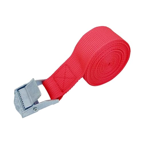 Zurrgurte, 4M Ladungsgurte mit Schnallen-Zurrgurt for Motorrad, Auto, Fahrrad, Metall-Abschleppseil, starker Ratschen-Befestigungsgurt for päcktaschen,Logistische Zurrgurte(1x Red) von MERHOVO