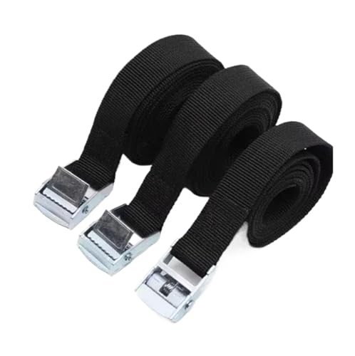 Zurrgurte, Funktionale 3-teili Ladungsspanngurte 2M Ratschengürtel Metallschnalle for Auto Motorrad Fahrrad LKW päcktasche Abschleppseil,Logistische Zurrgurte(3pcs 25mm-2meters) von MERHOVO