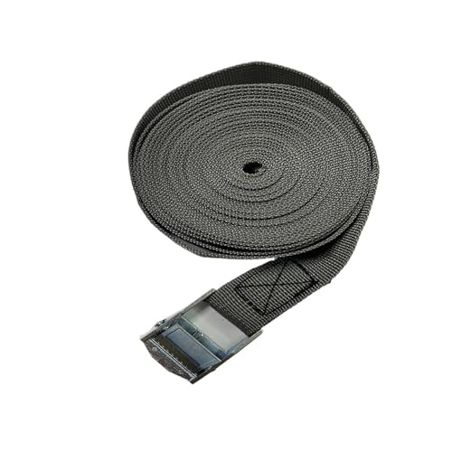 Zurrgurte, Ladungsgurte mit Schnallen-Zurrgurt for Motorrad, Auto, Fahrrad, Metall-Abschleppseil, starker Ratschen-Befestigungsgurt for päcktaschen,Logistische Zurrgurte(Grey 5m 1pcs) von MERHOVO