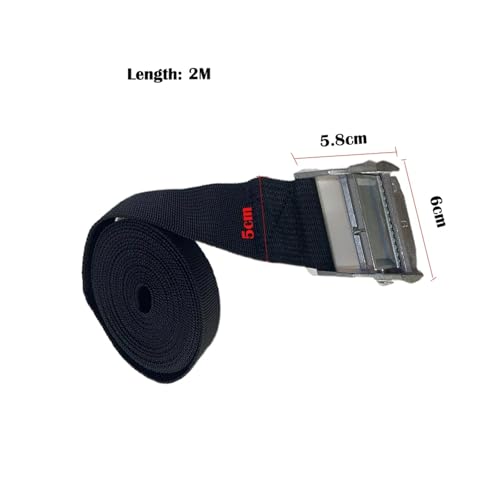 Zurrgurte, Schnallen-Zurrgurt-Gurte for Auto-LKW-Motorrad-Fahrrad-Abschleppseil-Bindegurt Auto-Gepäcktasche Fester Gurt,Logistische Zurrgurte(5cmx2m 1pcs) von MERHOVO