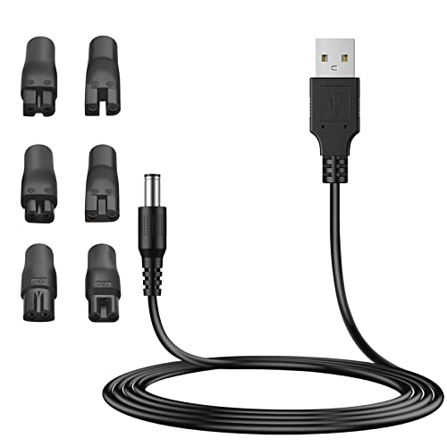 MEROM 5V Universal USB Netzkabel Kabel kompatibel mit Remington Rasierern Geeignet für Verschiedene Arten von Rasierern Trimmern Haarschneidern mit 6 Stecker Netzteil Ladegerät MEROM 5V Universal USB Netzkabel Kabel kompatibel mit Remington Rasierern Geeignet für Verschiedene Arten von Rasierern Trimmern Haarschneidern mit 6 Stecker Netzteil Ladegerät von MEROM