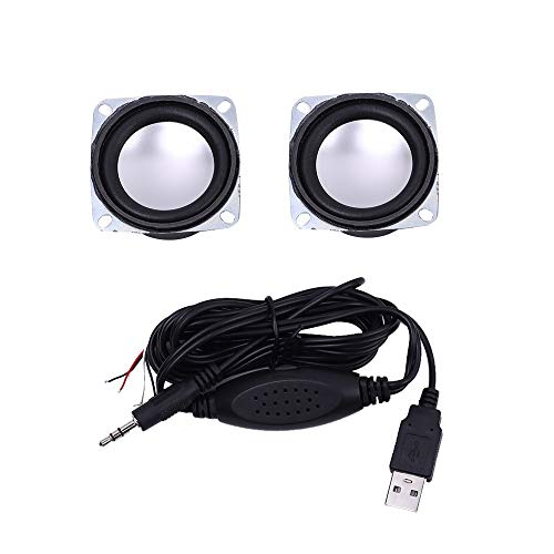 MEROURII DIY Lautsprecher Kit, DC 5V Mini USB Verstärker Audio Modul, Zweikanal-Stereo 3W + 3W mit 2pcs 4-Ohm-Lautsprecher, Audiokabel, einstellbare Lautstärke von MEROURII