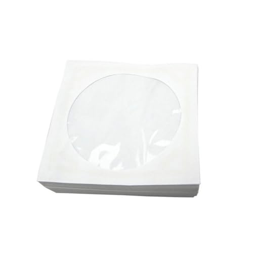 MERRYHAPY CD-Hüllenhalter CD-Geldbörse CD-Aufbewahrungstasche 100 Stück tragbare Papierhülle für Musik-DVD Fenster von MERRYHAPY