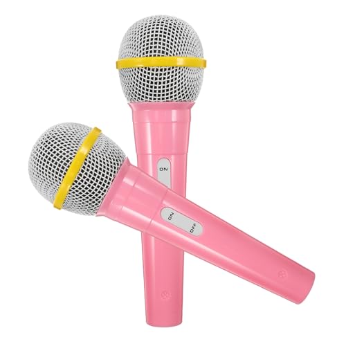 MERRYHAPY 2Stücke Simulierte Mikrofone für Farbige Spielzeugmikrofone für Bühnenaufführungen Party Requisiten Karaoke Spaß für Kleine Entertainer Kreative Rollenspiele von MERRYHAPY
