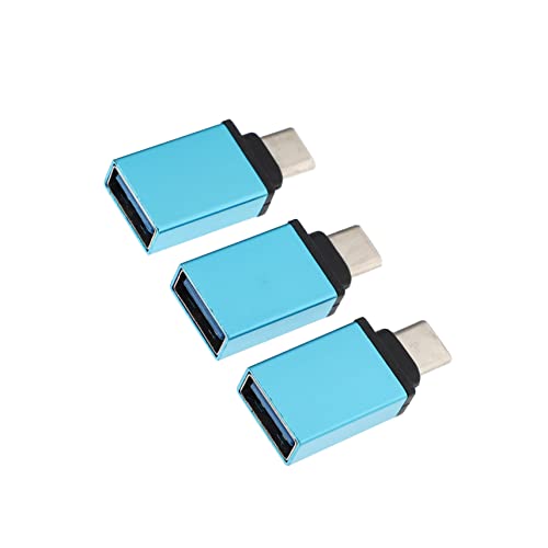 MERRYHAPY 3Stücke USB Zu Typ C Adapter Tragbarer Für Laptop Telefon USB OTG Adapter Blau Kompatibel Mit Allen USB Versionen Robuste Langlebige Ausführung von MERRYHAPY