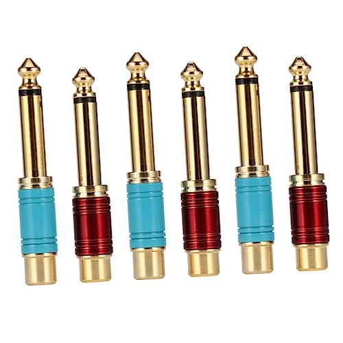 MERRYHAPY 6Stücke Mono Cinch Buchse Audioadapter Metalladapter für Gitarre Mixer Lautsprecher Leicht Tragbar Vergoldet MERRYHAPY 6Stücke Mono Cinch Buchse Audioadapter Metalladapter für Gitarre Mixer Lautsprecher Leicht Tragbar Vergoldet von MERRYHAPY