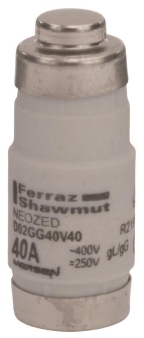 Mersen 01701.040000 D02 40A gG 400V NEOZED Sicherungseinsatz schwarz von MERSEN Deutschland Eggolsheim