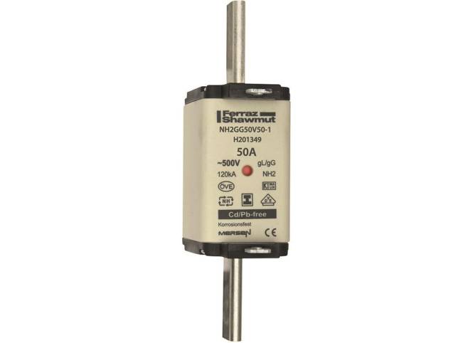 Mersen 1F251.000000 NH2 50A gG 500V NH-Sicherung sgl spannungsfrei Mersen 1F251.000000 NH2 50A gG 500V NH-Sicherung sgl spannungsfrei von MERSEN Deutschland Eggolsheim