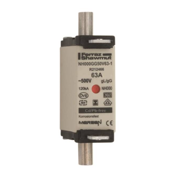 Mersen 1F655.000000 NH000 63A gG 500V NH-Sicherung sgl spannungsfrei (Inhalt 3 Stück) von MERSEN Deutschland Eggolsheim