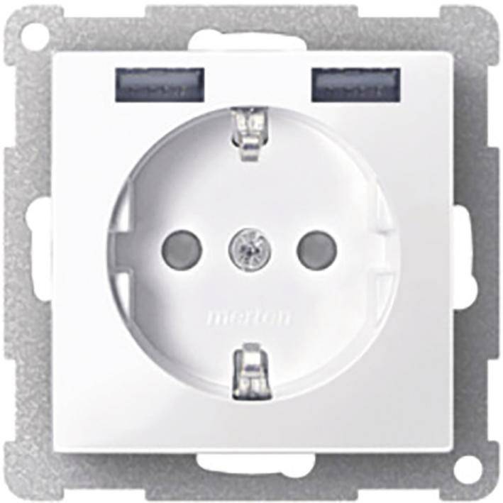 Merten Schuko-Steckdose MEG2366-0319 m.USB Ladegerät polarweiß glänzend Merten Schuko-Steckdose MEG2366-0319 m.USB Ladegerät polarweiß glänzend von MERTEN GMBH