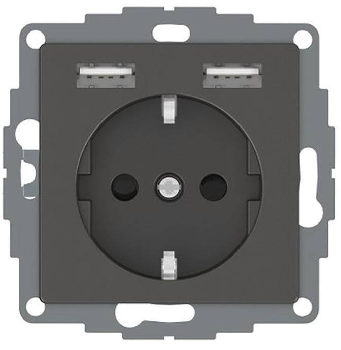 Merten Schuko-Steckdose MEG2366-0414 m.USB Ladegerät anthrazit Merten Schuko-Steckdose MEG2366-0414 m.USB Ladegerät anthrazit von MERTEN GMBH