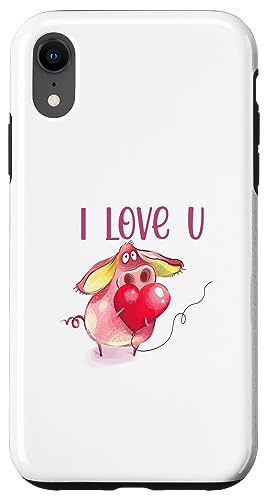 I Love you Partner Liebe Freundschaft Schweinchen Herz Hülle für iPhone XR I Love you Partner Liebe Freundschaft Schweinchen Herz Hülle für iPhone XR von MERZchandise