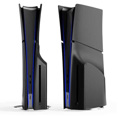 5-in-1 schwarze Platten für PS5 Slim Disc und Digital Edition, PlayStation 5 Slim Cover Zubehör Frontplatte, Custom Side Face Panel Shell Ersatz für PS5 Slim Disc und Digital – Mattschwarz 5-in-1 schwarze Platten für PS5 Slim Disc und Digital Edition, PlayStation 5 Slim Cover Zubehör Frontplatte, Custom Side Face Panel Shell Ersatz für PS5 Slim Disc und Digital – Mattschwarz von MES MERRY
