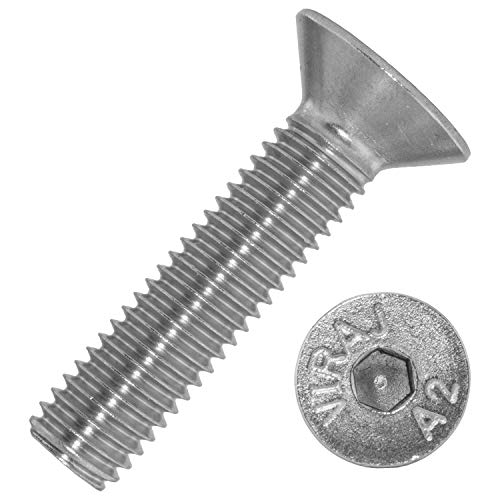 Senkkopfschrauben mit Innensechskant (ISK) M10x25/25 mm aus Edelstahl A2 (100 Stück) | DIN 7991 - Senkschrauben - Schrauben von MESAROS® von MESAROS