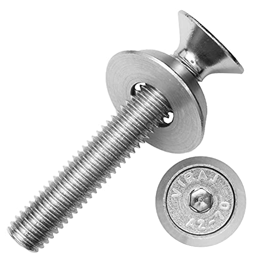 Senkkopfschrauben mit Innensechskant M12x70/70 mm und Rosetten (gedreht) M12 aus Edelstahl A2 / A1 (5 Stück) | DIN 7991 - Senkschrauben - Unterlegscheiben von MESAROS® von MESAROS