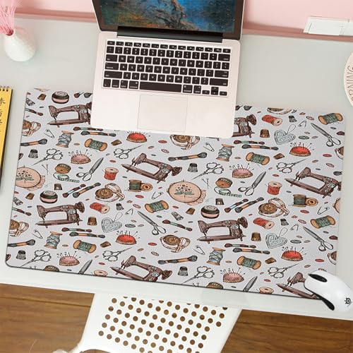 MESHIZIY Mauspad (400 × 750 MM) Verlängertes großes Mauspad Schreibtischauflage, rutschfeste Gummibasis, Gaming-Mauspad XLAuto-Ersatzteile Flache Symbole Nahtlose Muster auf weißem Hintergrund von MESHIZIY