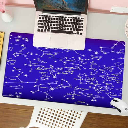 MESHIZIY Mauspad (400 × 750 MM) Verlängertes großes Mauspad Schreibtischauflage, rutschfeste Gummibasis, Gaming-Mauspad XLSternbild, Astronomie, Wissenschaft, Sternnamen, von MESHIZIY