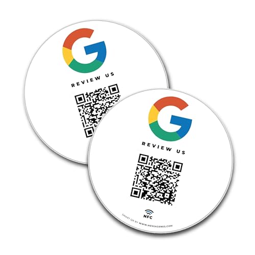 MESSAGENES | Aufkleber Google mit QR und NFC | Schilder Bewertung NFC und QR Code | PACK 2 Runde Einheiten | Google Review | Bewertungen in 1 Klick | Erhöht Bewertungen in Google Ihrer Business MESSAGENES | Aufkleber Google mit QR und NFC | Schilder Bewertung NFC und QR Code | PACK 2 Runde Einheiten | Google Review | Bewertungen in 1 Klick | Erhöht Bewertungen in Google Ihrer Business von MESSAGENES