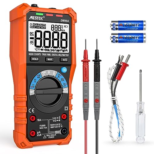 Digital Multimeter MESTEK AC/DC Spannungsprüfer Strommessgerät Messgerät Voltmeter Auto-Range True RMS misst Spannung Strom Ampere Volt Hz Ohmmeter Diode Widerstand Kapazität Temperatur Batterie NCV von MESTEK