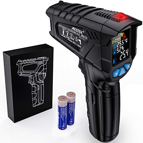 Infrarot Thermometer MESTEK Temperaturmessgerät Digital Laser Thermometer IR Pyrometer Gun -50°C ~ 800°C Berührungslos mit Farbe lcd Einstellbarer Emissionsgrad Küche Grill Gefrierschrank Industrie von MESTEK