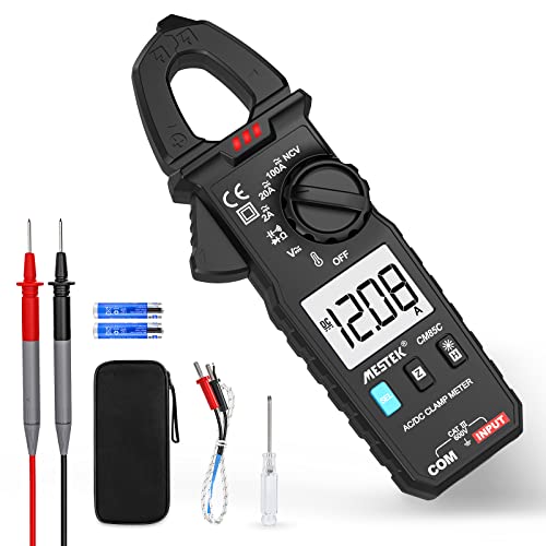 Stromzange Digital Zangenmultimeter MESTEK AC DC Clamp Multimeter Strommessgerät True-RMS 600V 100A Auto-Ranging Amperemeter Strom Spannung Tester Temperatur Widerständ Kapazität Dioden Durchgang NCV von MESTEK