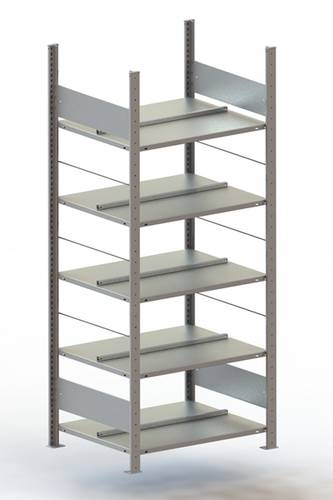 META Regalbau 178014 Aktenregal-Grundmodul (B x H x T) 806 x 1850 x 636mm Stahl verzinkt Verzinkt Me von META Regalbau