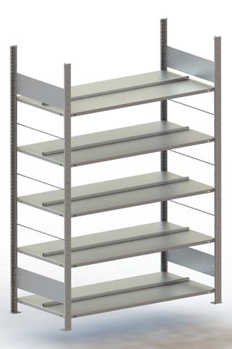 META Regalbau 178018 Aktenregal-Grundmodul (B x H x T) 1306 x 1850 x 636mm Stahl verzinkt Verzinkt M von META Regalbau