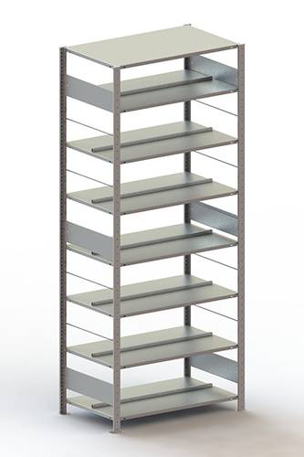 META Regalbau 178505 Aktenregal-Grundmodul (B x H x T) 1056 x 2500 x 336mm Stahl pulverbeschichtet L von META Regalbau