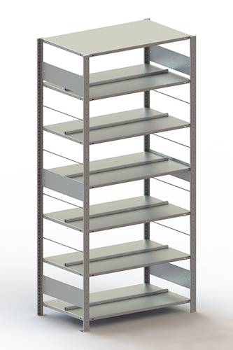META Regalbau 59737 Aktenregal-Grundmodul (B x H x T) 1056 x 2200 x 636mm Stahl pulverbeschichtet Li von META Regalbau