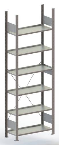 META Regalbau 77630 Aktenregal-Grundmodul (B x H x T) 806 x 1850 x 336mm Stahl pulverbeschichtet Lic von META Regalbau