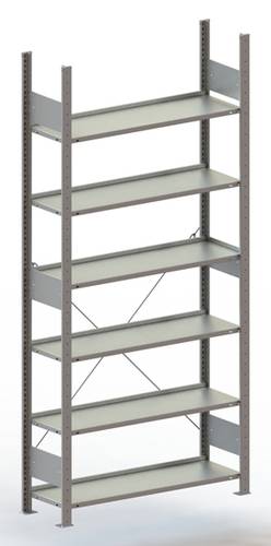 META Regalbau 77636 Aktenregal-Grundmodul (B x H x T) 1056 x 1850 x 336mm Stahl pulverbeschichtet Li von META Regalbau